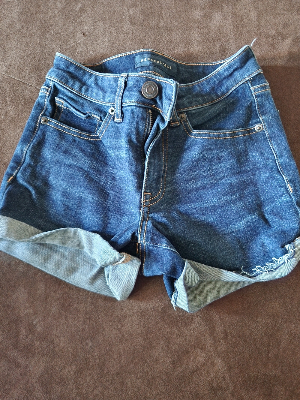 Aeropostale Dark Blue Denim High Waist Shorts